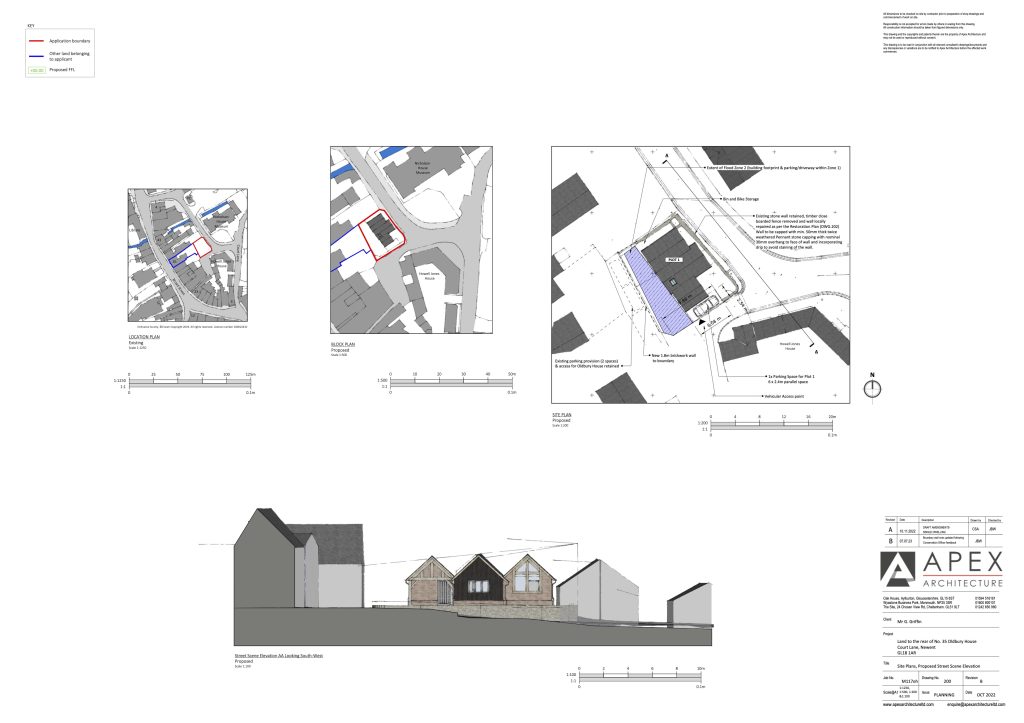 M117oh 200B proposed site plans and street scene