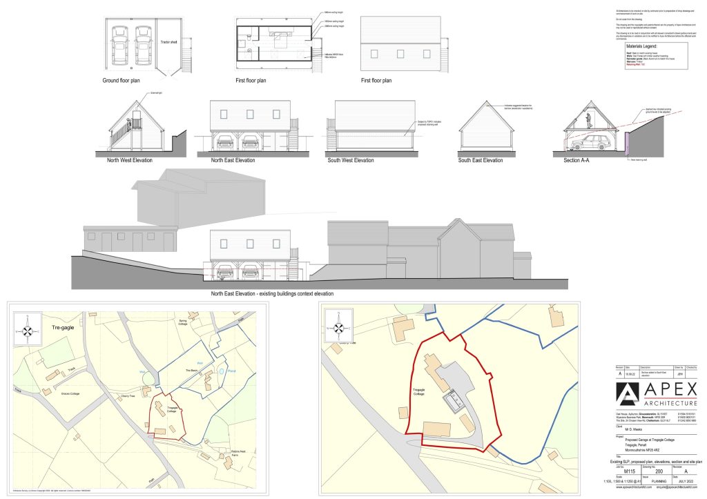 200A PROPOSED GARAGE PLANS SECTION ELEVATIONS SITE PLANS 1